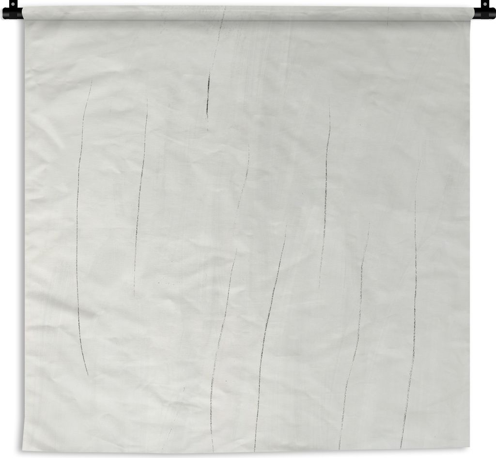 MuchoWow Wandteppich Wandbehang Taupe - Streifen - Schwarz - Abstrakt 120x120 cm Tapisserie Dekoration Wandtuch - Modern - Baumwollgewebe
