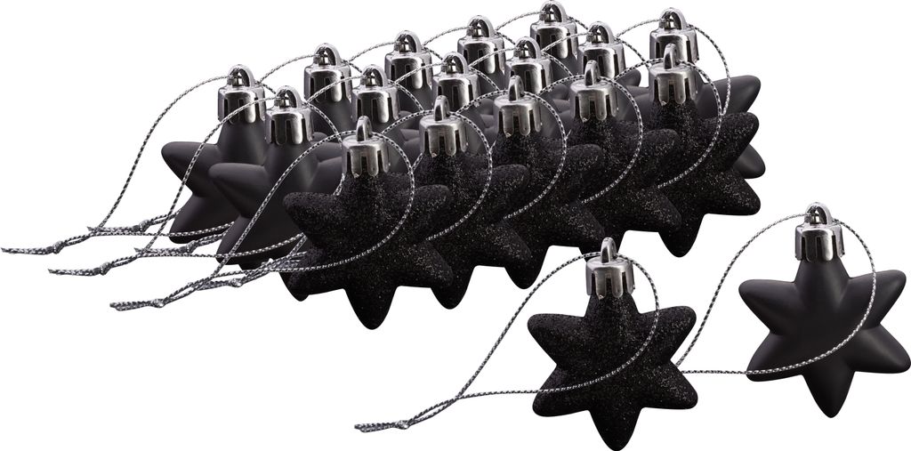 Othmar Decorations Weihnachtssterne Kunststoff 18 Stk 5 cm Durchmesser Schwarz