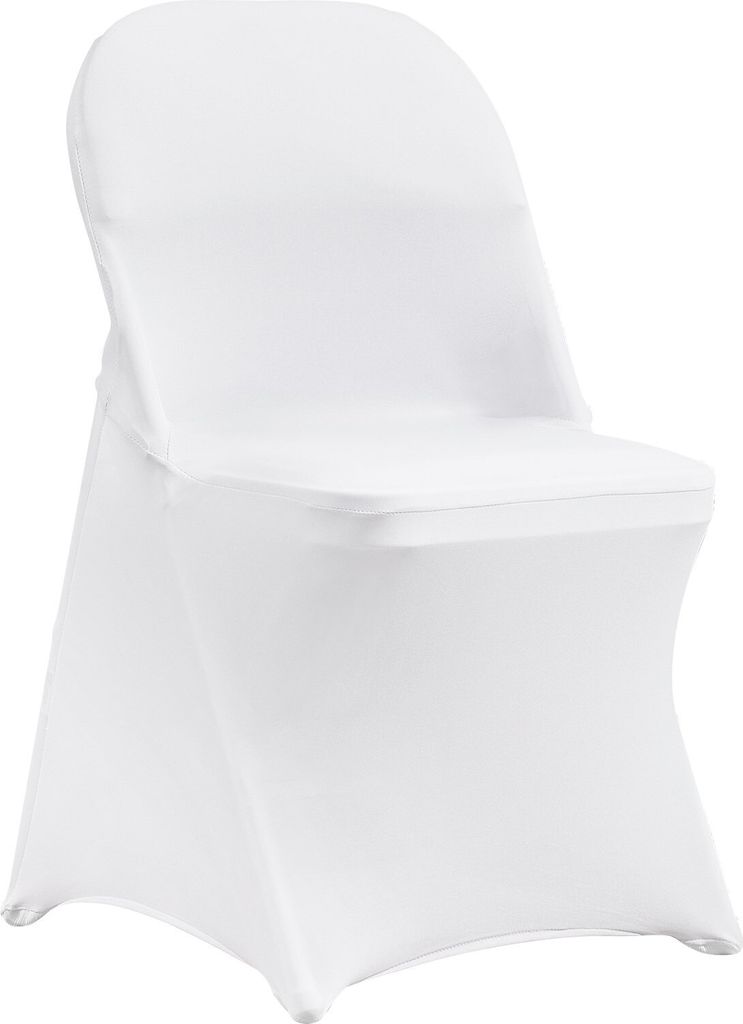 12 Stk. Stuhlhussen Weiß, Universell Stuhlbezüge, Stuhlhussen Elastisch, Elasthan Stuhl Abdeckung Max. 444 x 330 x 838 mm für Hochzeiten, Feiern...