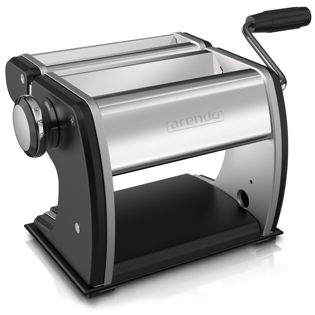 Arendo Nudelmaschine manuell, Pasta Maker, Edelstahl, Nudelpresse, 7 einstellbare Stärken, Duplexvorsatz für Spaghetti, Tagliatelle, Lasagne - 2m...