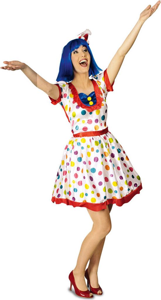 Kostüm Clown Punkte Dame Größe: 36-38