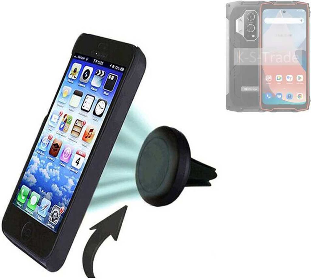 K-S-Trade Kompatibel mit Blackview BV9300 Auto Handy Halterung KFZ Halter Lüftungsgitterhalterung Air Vent mount Smartphone Halter
