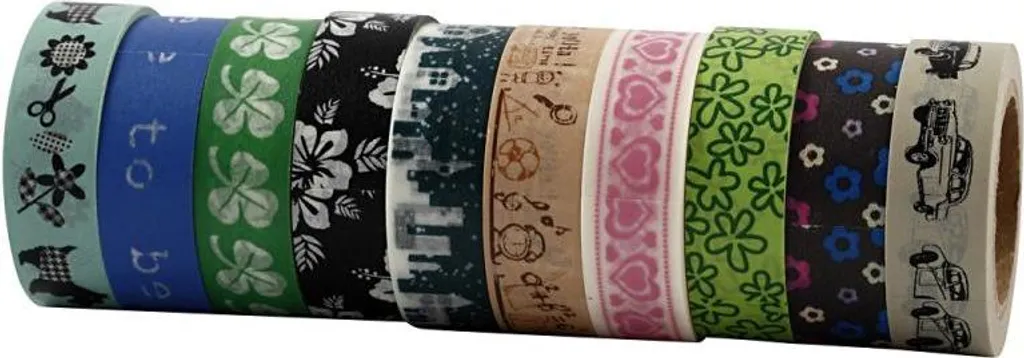 Washi Tape Sans Traces pour Décoration Murale et Loisirs - Lot 10 x 10m