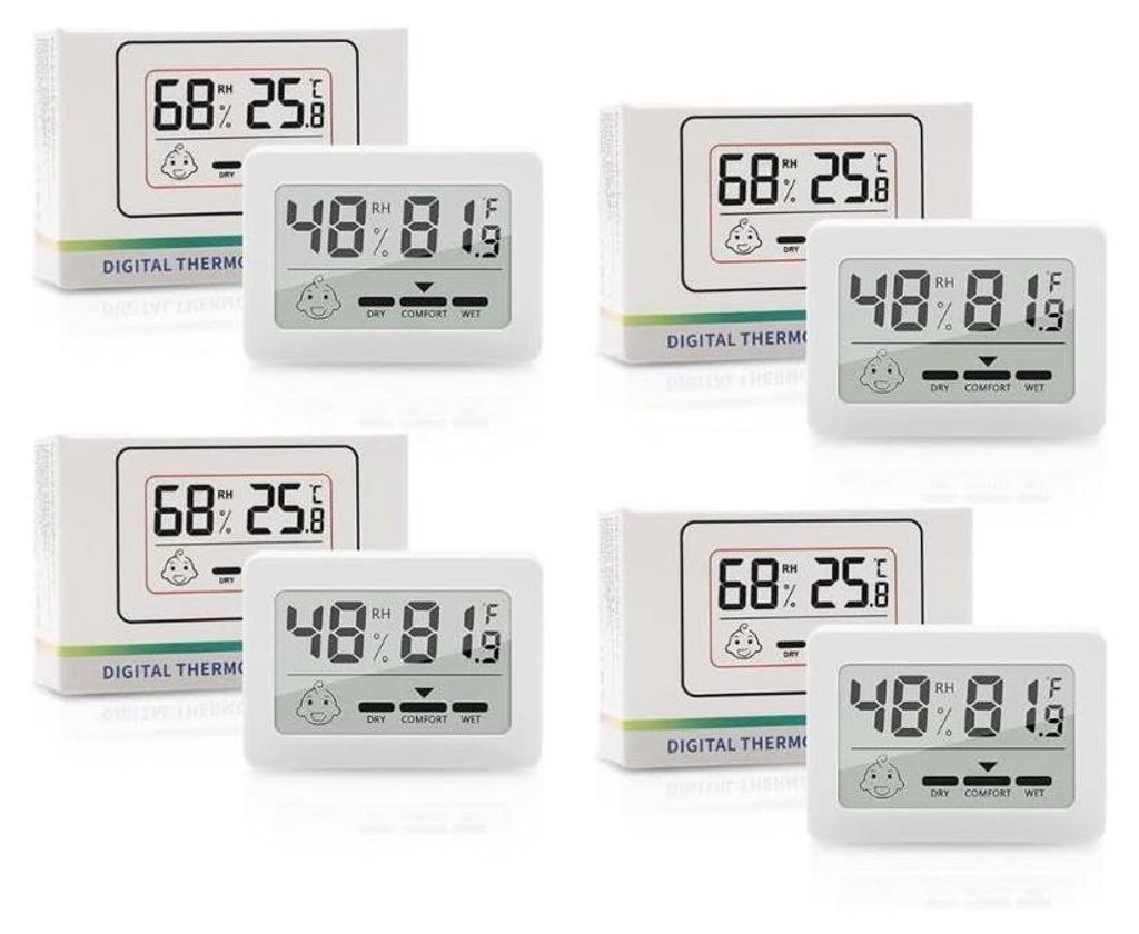 Mini Thermometer Hygrometer, LCD Digital, Innenraum, misst Temperatur und Luftfeuchtigkeit, kompakt und präzise.