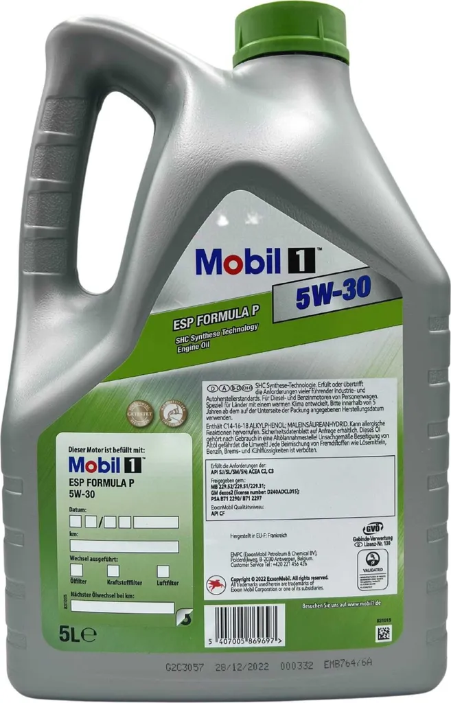 Unterschied Mobil 1 Esp Und Esp Formula Mobil 1 ESP Formula P 5W-30 5 Liter Motoröl | Kaufland.de
