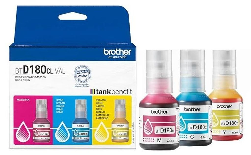 Brother BTD180CLVAL, Original, Cyan, Magenta, Gelb, Produktbild 