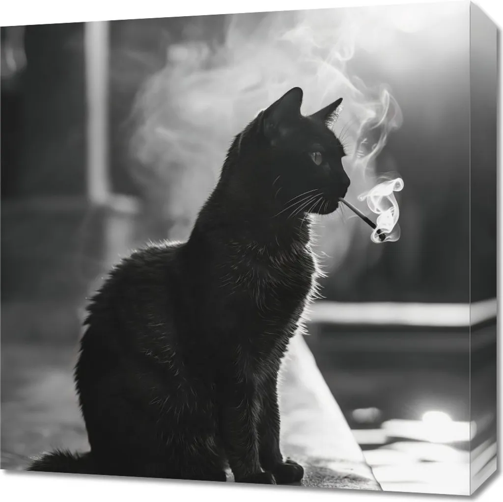 Stampa Artistica Pausa Felina 50x50 cm | Quadro Gatto da Parete
