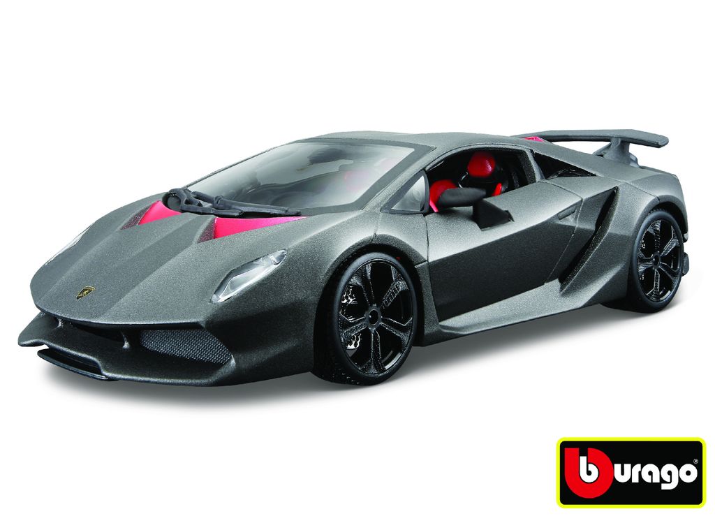 A grey Lamborghini Sesto Elemento model car is displayed on a white background.