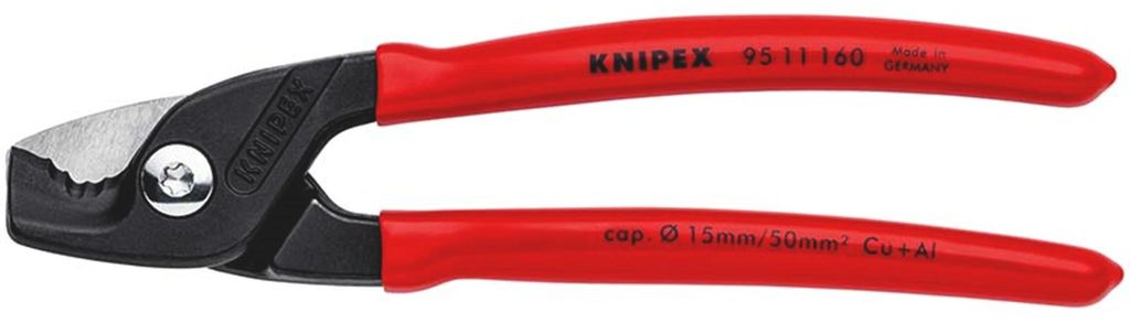 KNIPEX 95 11 160 StepCut Kabelschere mit Kunststoff überzogen brüniert 160 mm