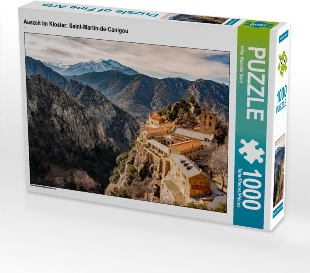 CALVENDO Puzzle Auszeit im Kloster: Saint-Martin-de-Canigou | 1000 Teile Lege-Größe 64x48cm Foto-Puzzle für glückliche Stunden