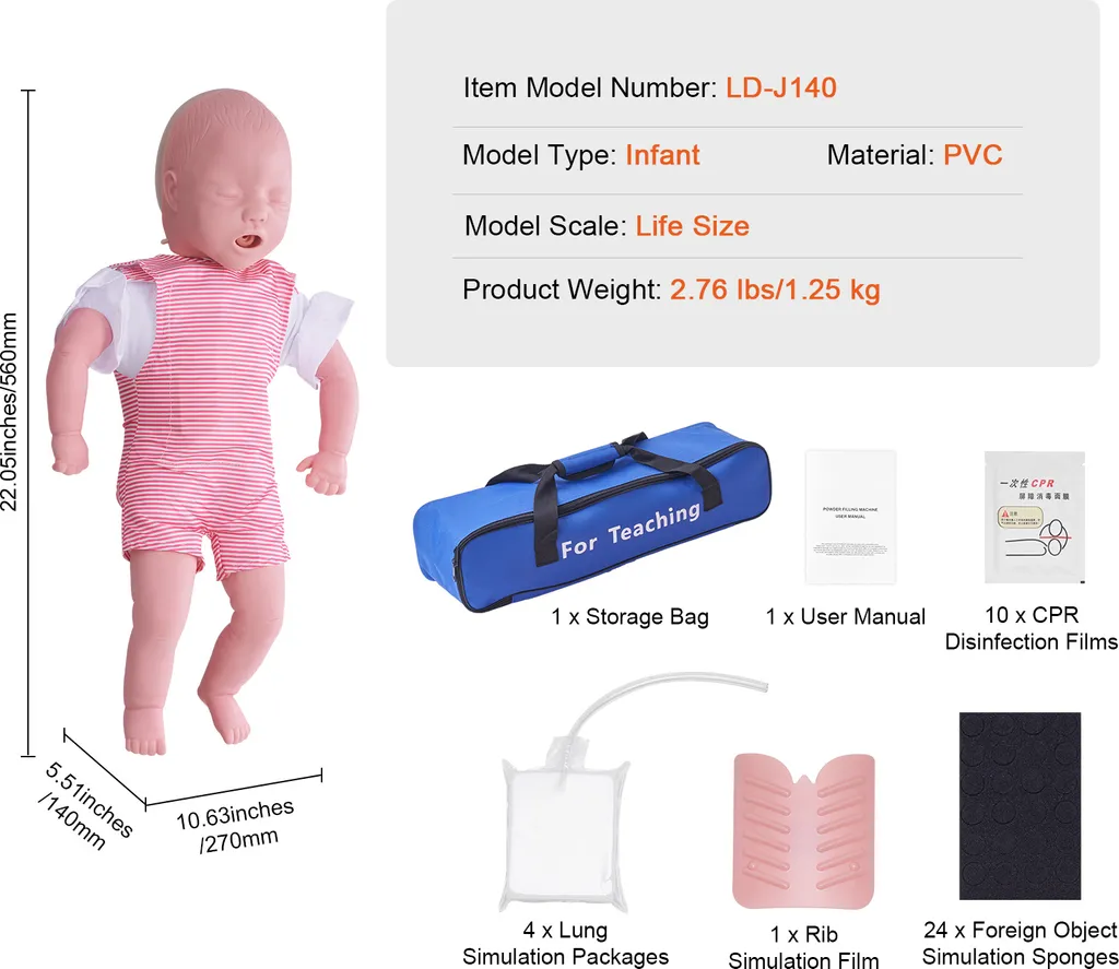 Modèle pédagogique d'infarctus du myocarde pour bébés et réanimation RCP