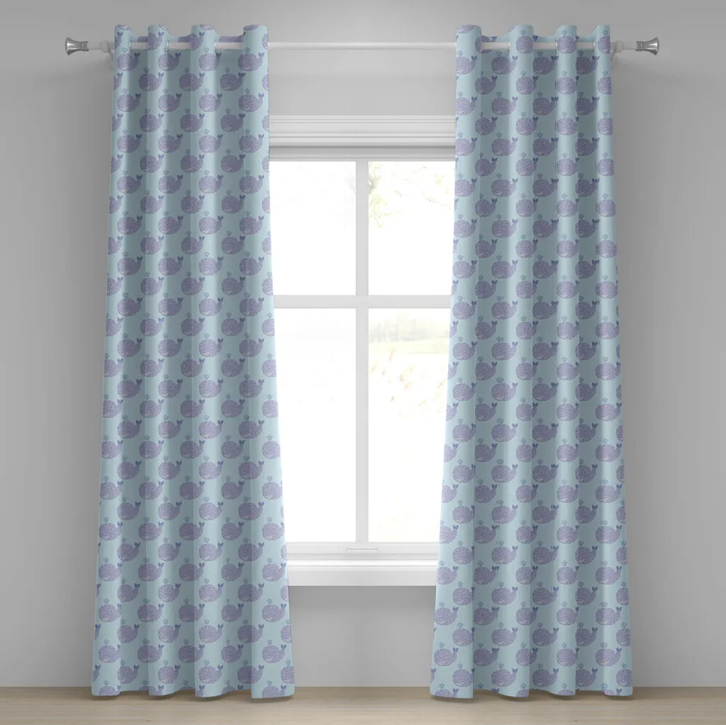 Rideau à œillets Décoratif pour Habiller une Fenêtre 280x175 cm Bleu