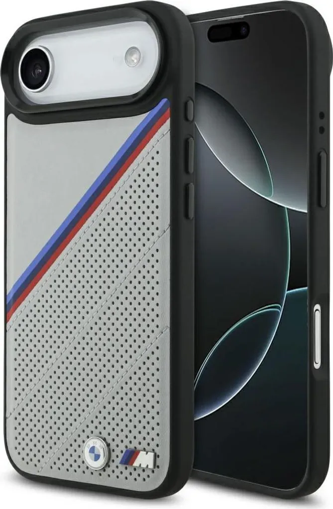 Custodia BMW M Tricolore iPhone 17 Air Grigia | MagSafe e Logo Metallo
