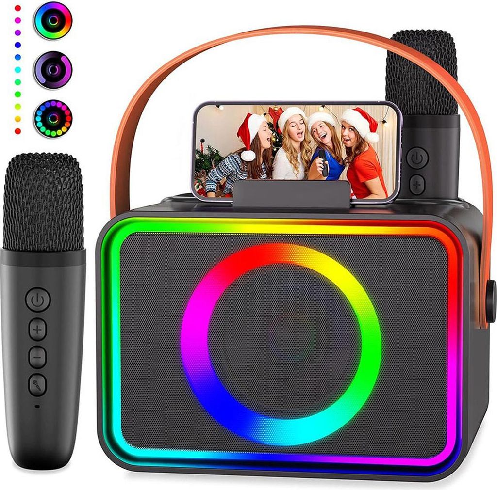 Bluetooth-Lautsprecher, Mikrofon-Musikbox, 6 Lichteffekte, Produktbild 