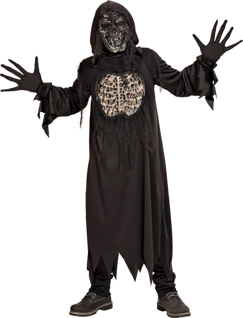 DÄMON (Robe mit Kapuze, Handschuhe, Maske) Gr. S
