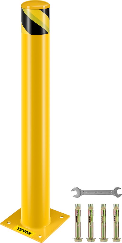 VEVOR 91,4 cm Parkplatz-Sicherheitspoller Parkschrankenpfosten, 20 x 20 cm Parkbarriere Parkpfosten, Parkpfosten Verkehrsstraßenröhre Stange, Gee...