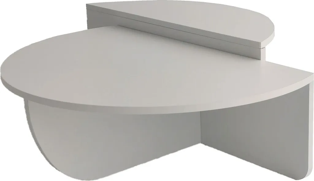 Table de Salon Blanche Podium : Idéale pour Petit Appartement et Studio