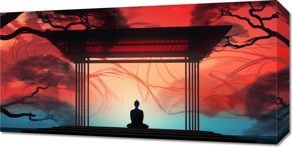 Bild 60x30cm Meditation in der Lotushaltung