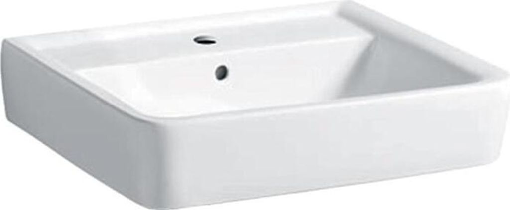 Geberit Waschtisch RENOVA PLAN mit Hahnloch, mit Überlauf 550 x 440 mm weiß
