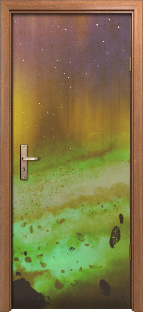 Türposter 80x200 cm Türaufkleber Türtapete Türfolie Klebefolie Astronaut auf dem Felsen Stern Galaxis