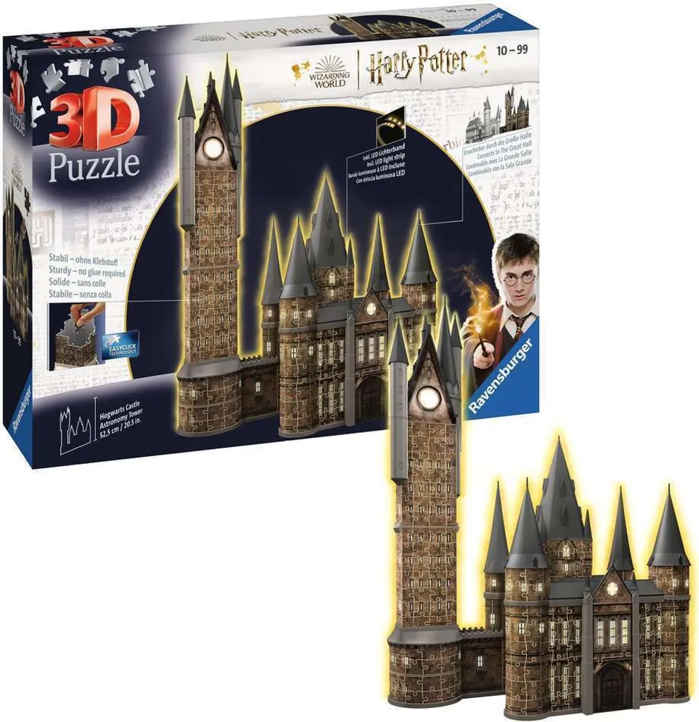 Tour de Poudlard Puzzle 3D 540 pièces : Version nuit avec LED intégrées - 4