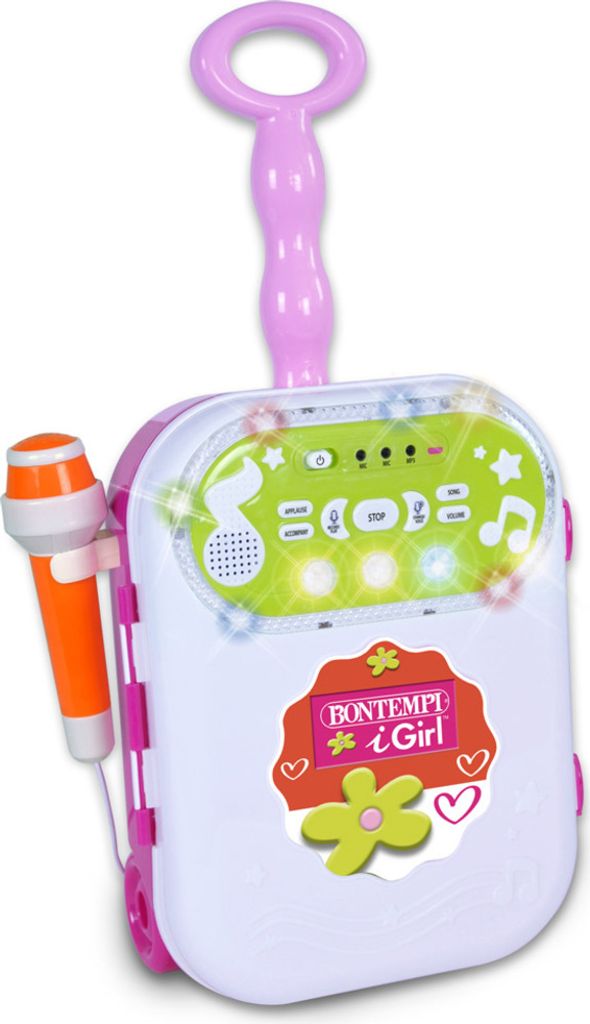 Bontempi Karaokewagen mit MP3, Tonaufnahme, 10 Melodien, 9 Songs, Lichteffekten