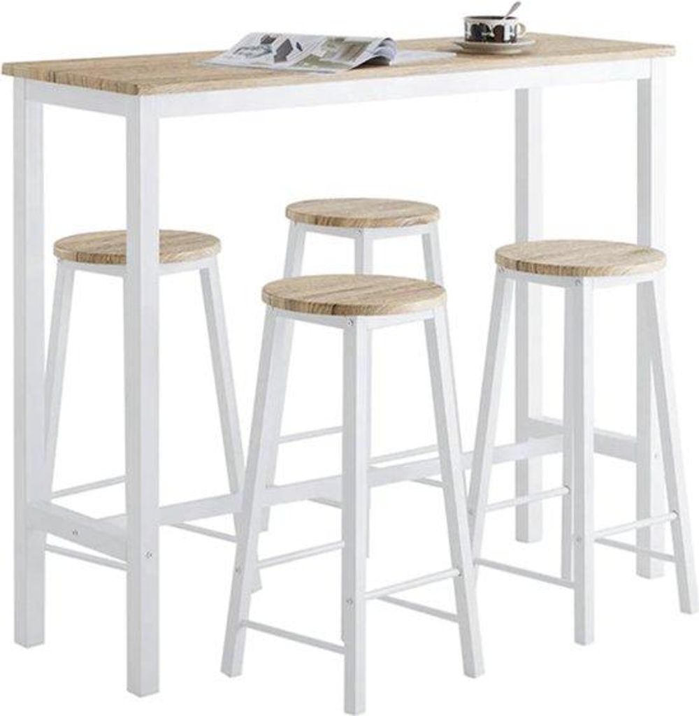 Holzbartafelset - 4-sitzige Holz-Bartafel - 120 x 100 x 40 cm