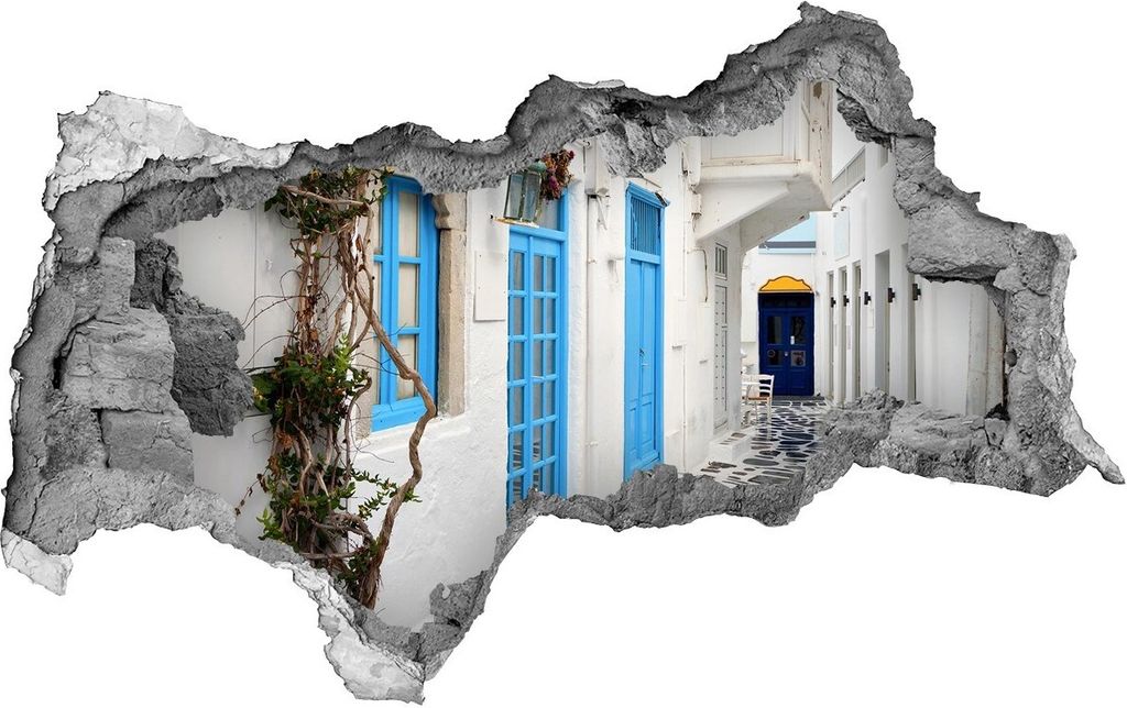 Selbstklebender Loch-3D-Aufkleber 95x73 cm griechische Straße