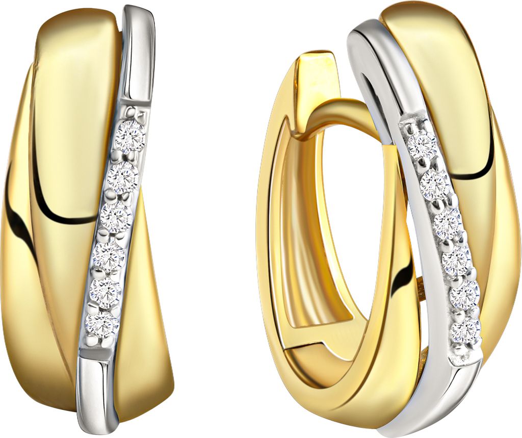 Celesta Gold Ohrring 375/- Gold 15mm mehrfarbig Zirkonia weiß 371317135-2
