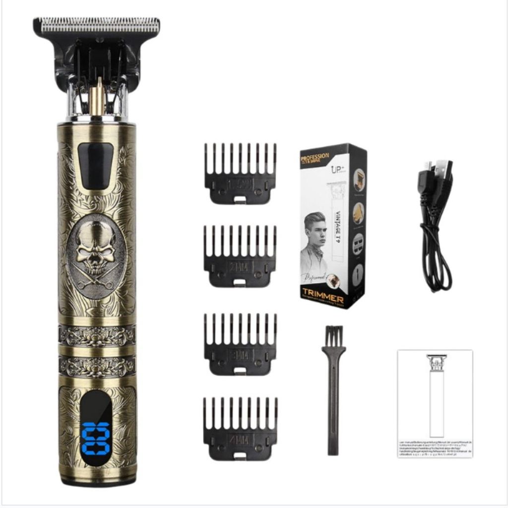 INF Herren Haarschneider Gold Titanklinge Kupfermotor 16cm für Pomade