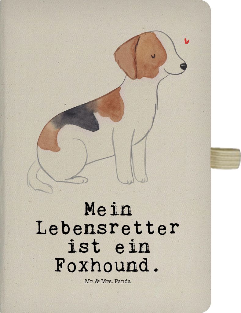 Mr. & Mrs. Panda Journal Foxhound Lebensretter - Transparent - Geschenk, Kladde, Adressbuch, notizbuch, Tagebuch, Jagdhund, Laufhund, kariertes