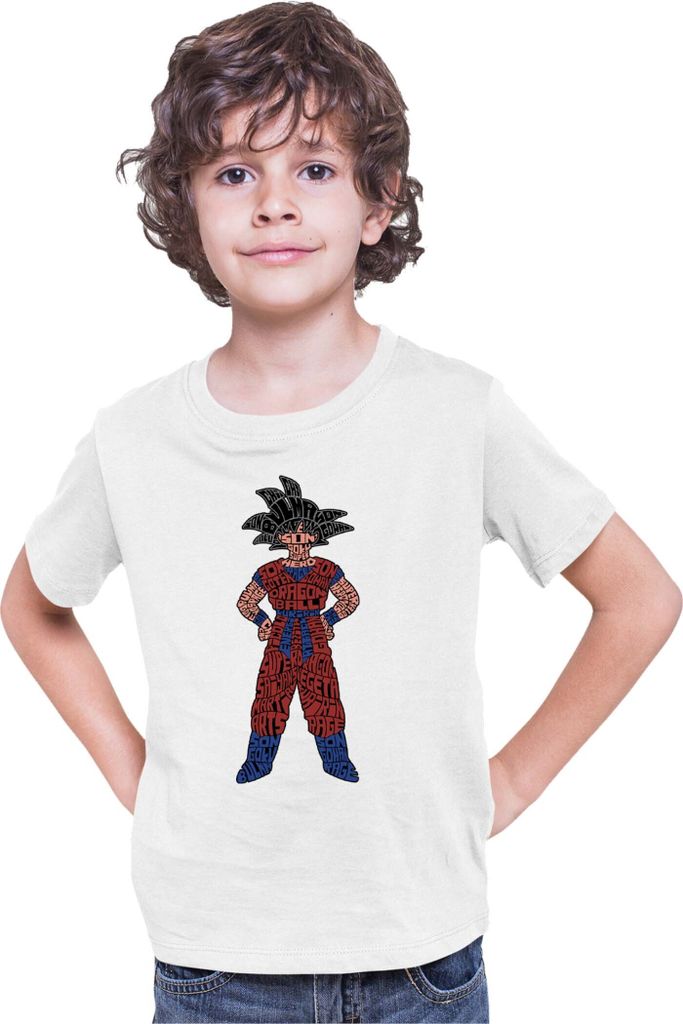 Kinder T-Shirt Dragon Anime Manga Ball Z Goku 04, 7-8 Jahr - 128 / Weiß