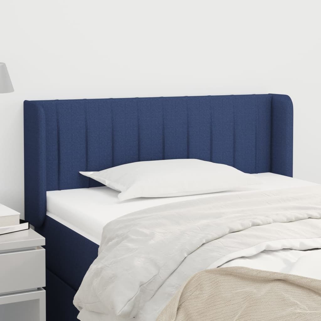 The Living Store Kopfteil mit Ohren Blau 83x16x78/88 cm Stoff