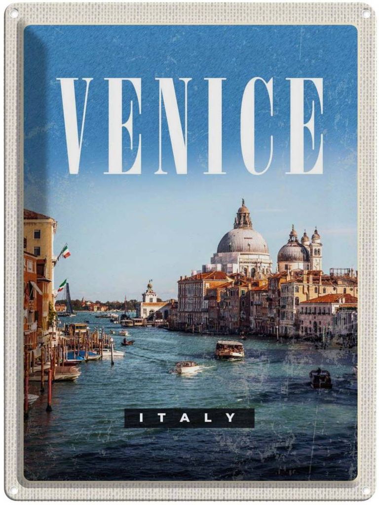 vianmo Blechschild 40x30 cm Venice Italy Kathedrale Bildmotiv Reisemotiv Abenteuer Reisen Straße Stadt Urlaub