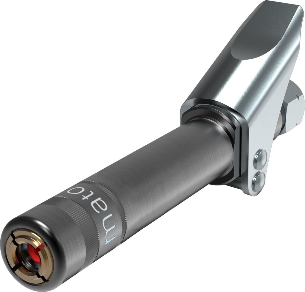 A close-up studio shot of a single lubrication fitting.
