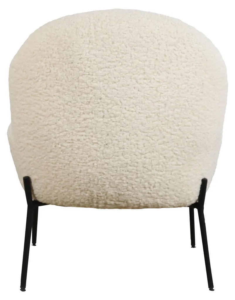 Fauteuil bouclette Helmi écru - Solution confort pour petit salon chic