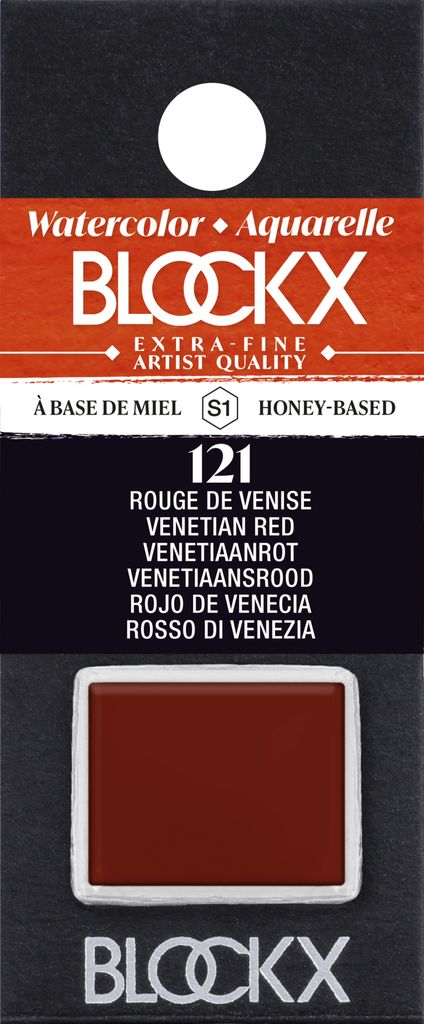 Blockx 3x Aquarellfarbe, Venetienrot- 1/2 Näpfchen 1,5ml - Venezienrot 41121BXC
