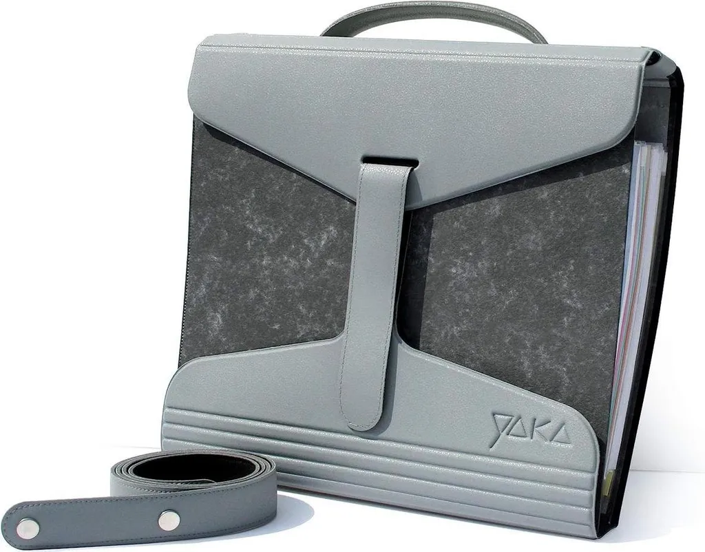 Porte-documents Yaka Binder Gris Idéal pour Conférences et Télétravail