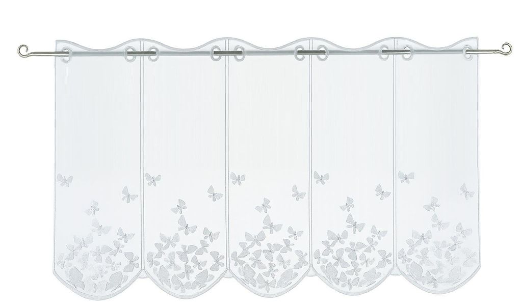 Scheibengardine Schmetterling bestickt Bistrogardine BxH 112x45cm