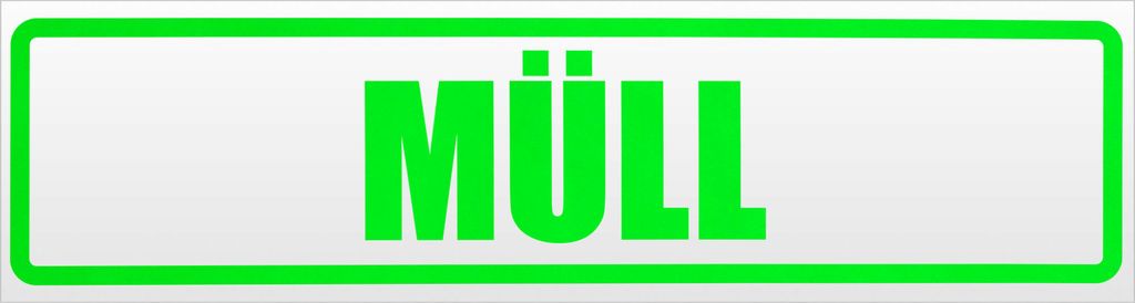 Kiwistar Müll Magnetschild Schild magnetisch - 20cm Neongrün - Magnetfolie für Auto PKW Kfz
