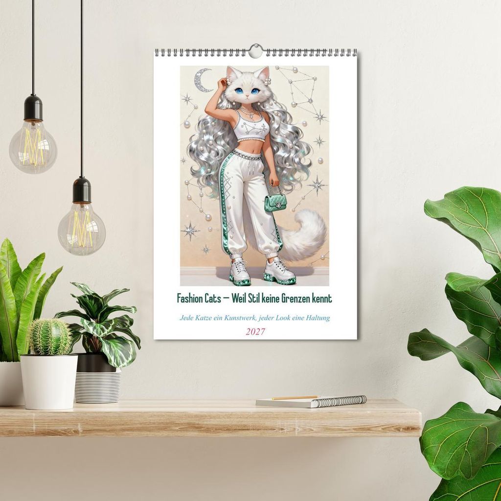 Fashion Cats - Weil Stil keine Grenzen kennt (Wandkalender 2027 DIN A3 hoch), CALVENDO Monatskalender