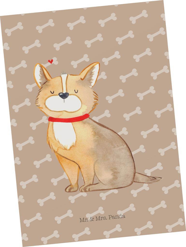 Mr. & Mrs. Panda Ansichtskarte Hund Glück - Hundeglück - Geschenk, Postkarte, Fotokarte, einzelkarte, Sprüche, Spruch, Herz, Postkarten, Liebe, ...