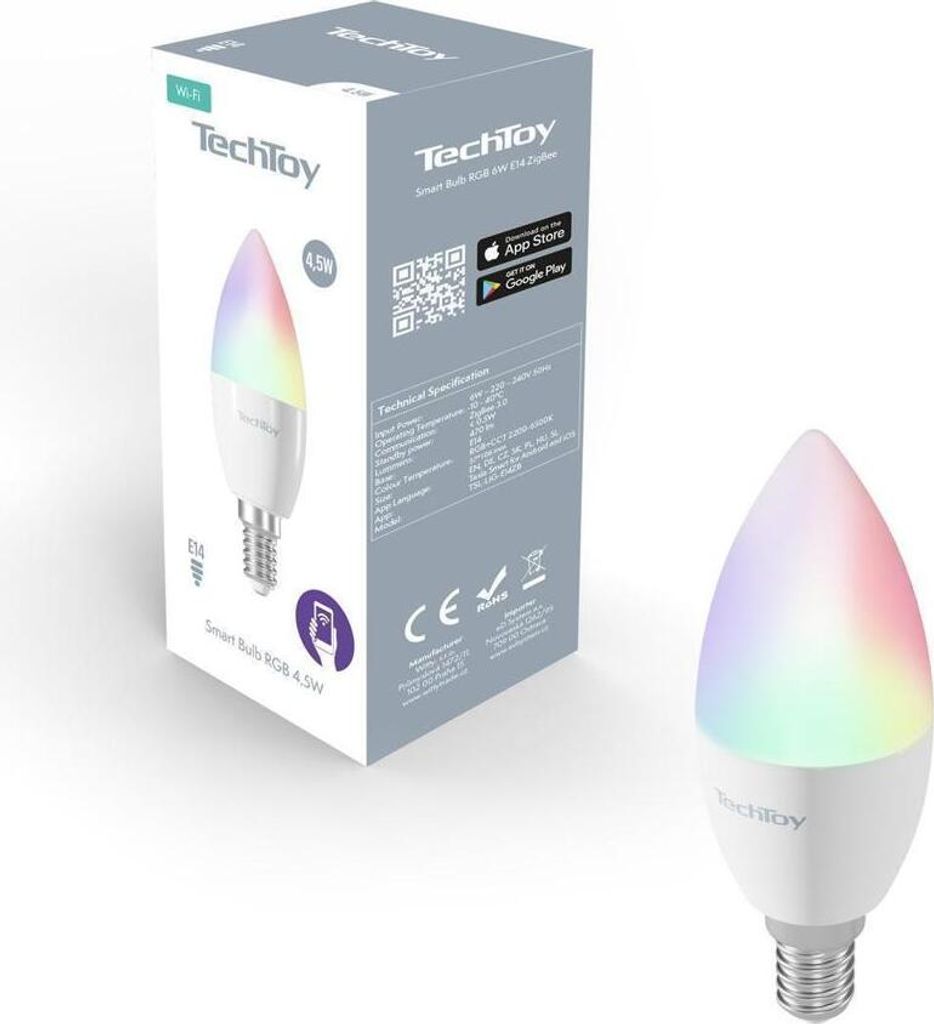 Smart RGB LED E14 4,5W WLAN dimmbar, App & Bluetooth-Steuerung