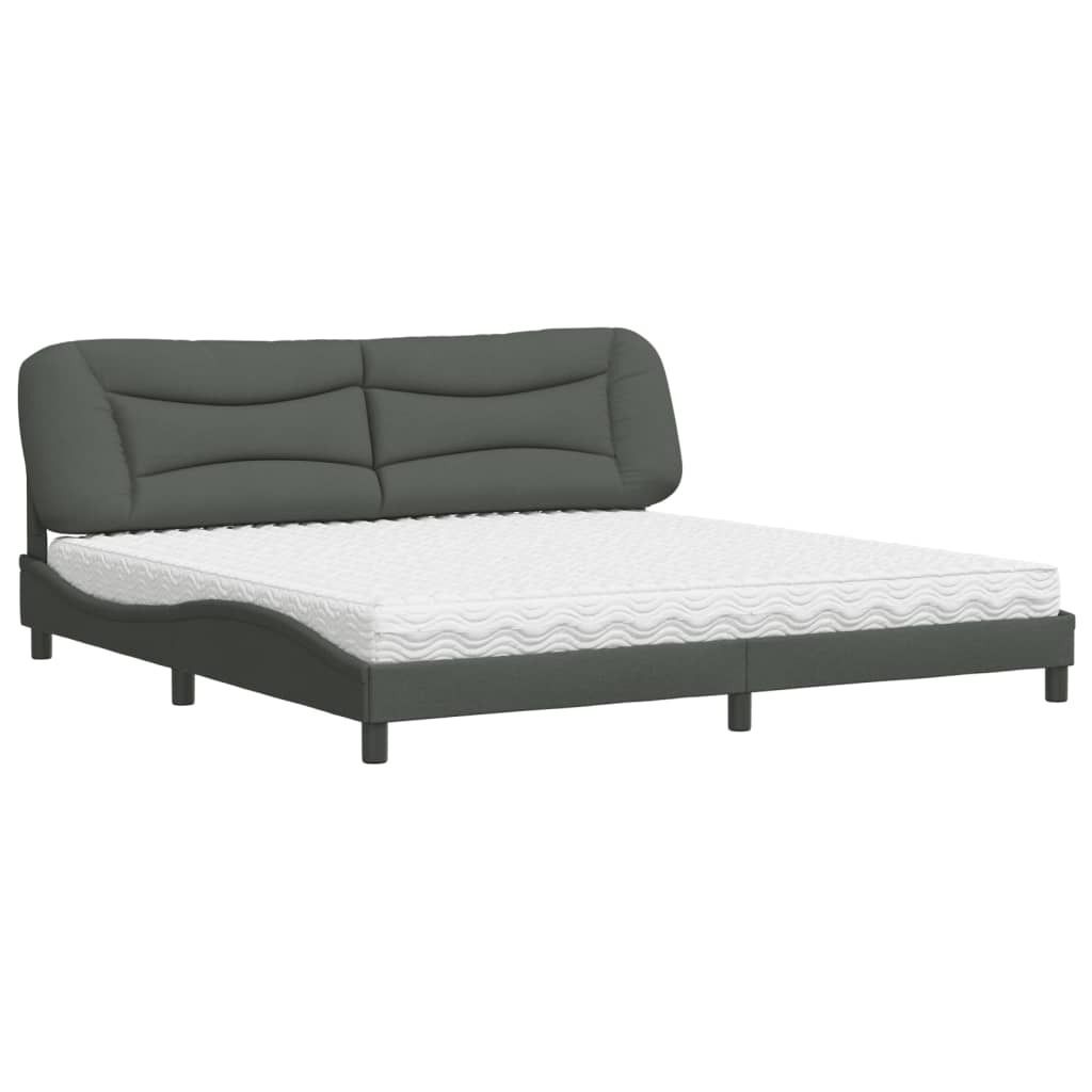 Bett mit Matratze "Hvar" Dunkelgrau 200x200 cm Stoff
