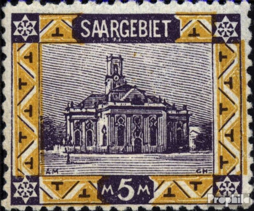 Briefmarken Saarland 1921 Mi 67 mit Falz Landschaftsbilder (I)