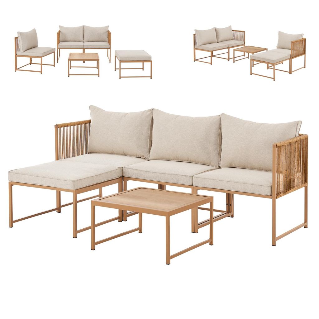 SVITA DETROIT Gartenmöbel Set Polyrattan Lounge Modular Produktbild 