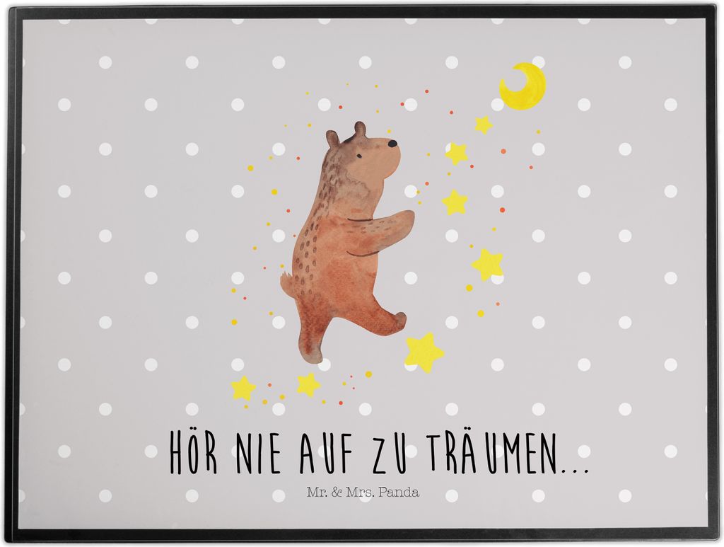 Mr. & Mrs. Panda schreibtischunterlage Bär Träume - Grau Pastell - Geschenk, tischpad, Schreibunterlage, Traumdeutung, schreibtischunterlagen, Te...