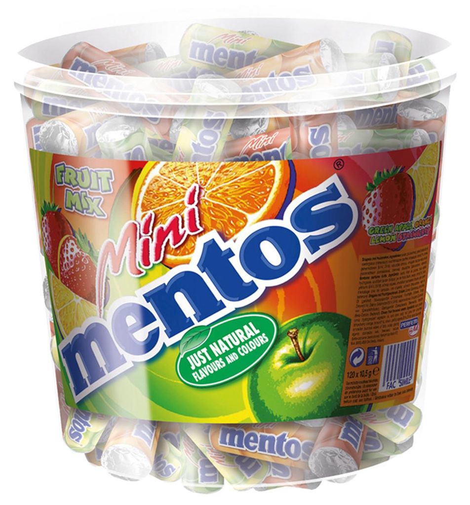 Mentos Mini Fruit Mix Frucht Kaubonbons 120 Stück Produktbild 