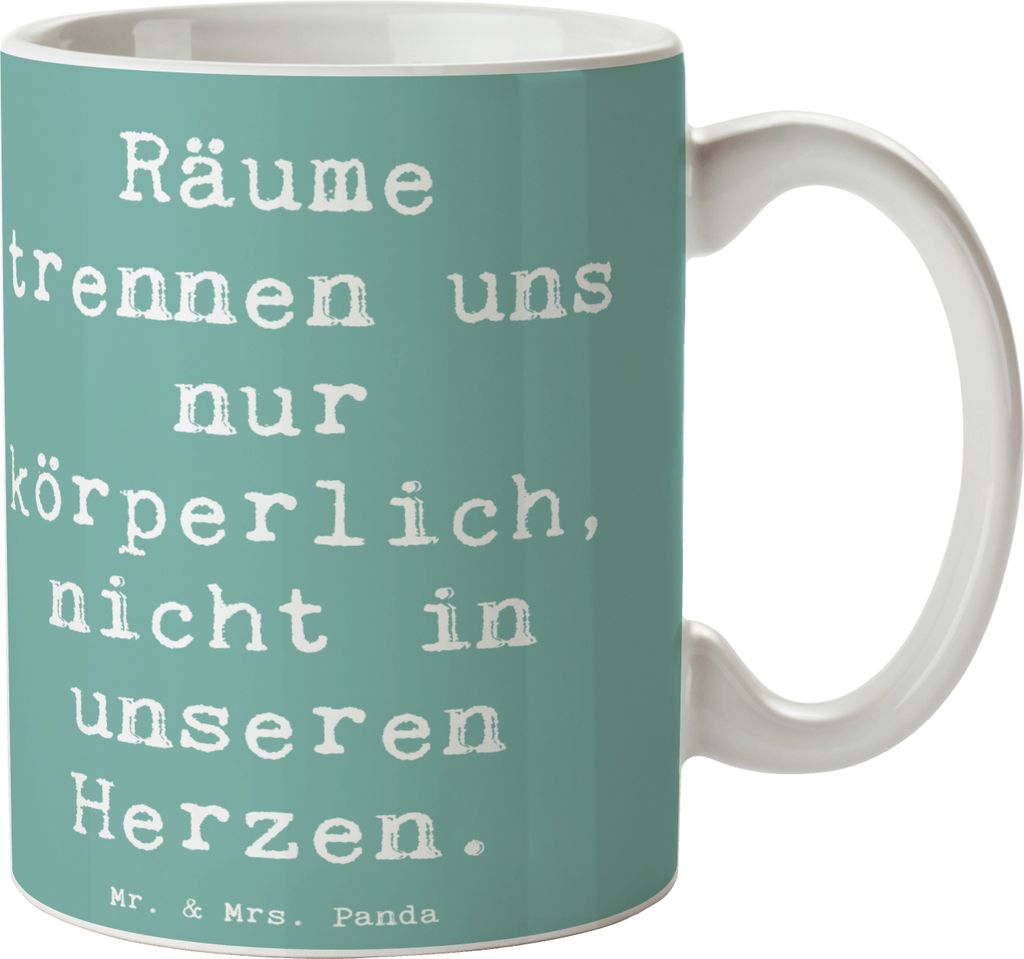 Mr. & Mrs. Panda Kaffeetasse Spruch Trennung von den Eltern - Meeresbrise - Geschenk, Becher, Neuanfang, Geschenkideen, Trost, schwierige Zeiten, Z...