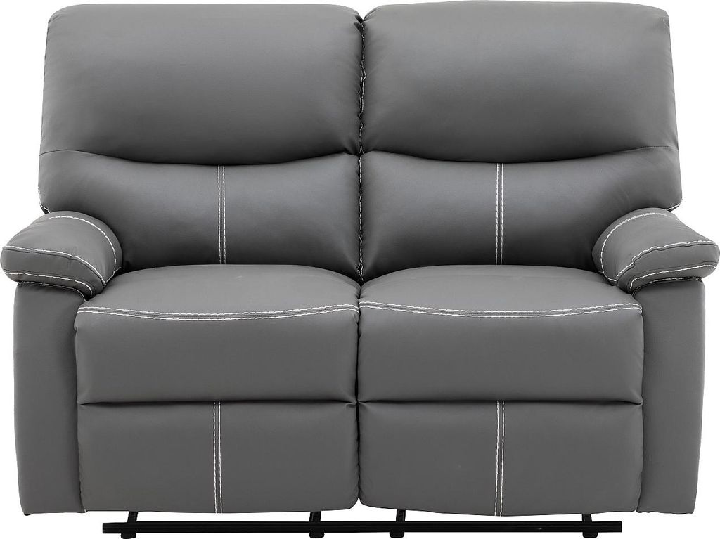 2-Sitzer-Sofa mit Relaxfunktion aus Ökoleder in Grau CANBY